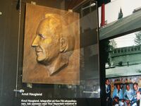 Relieff av museumsbestyrer Knut Haugland på Kon-Tiki Museet. Foto: Stig Rune Pedersen