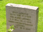 Motstandsmannen og SF-politikeren Knut Løfsnes (1918-96) er gravlagt på Bryn kirkegård. Foto: Stig Rune Pedersen