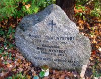 Komponisten Knut Nystedts gravminne. Foto: Stig Rune Pedersen