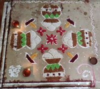 Kolam ved inngangspartiet til thai pongal-feiringen på Idrettshøgskolen i Oslo 14. januar 2023. Foto: Marianne Wiig.