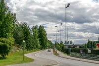 Ved Sofiemyr stadion møtes Kongeveien og Sønsterudveien. Foto: Leif-Harald Ruud