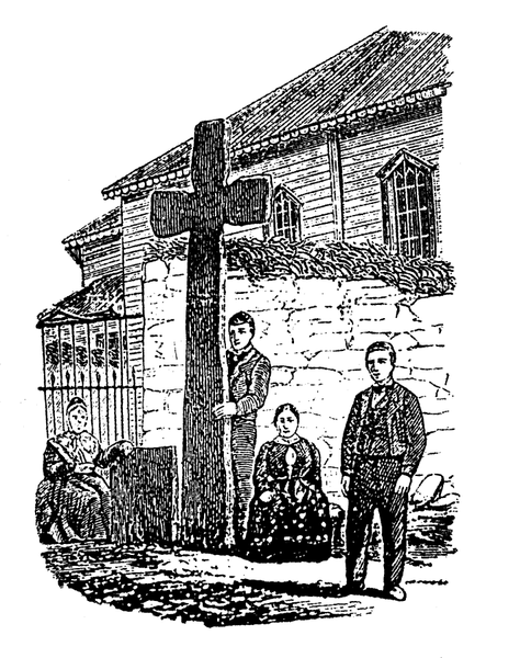 Fil:Korset utenfor Gulen kirke, tegning.png