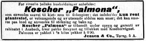 Koscher-annonse Aftenposten 1909-10-21.JPG