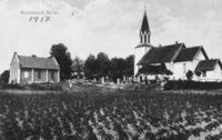 Kråkstad kirke anno 1917. Foto: Akershusbasen