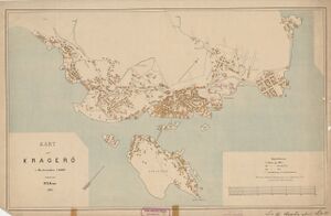 Kart over Kragerø fra 1889