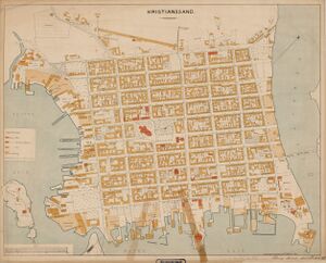 Kart over Kristiansand fra 1887