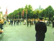 Karl Johans gate under kronprinsbryllupet i 2001. Foto: Stig Rune Pedersen