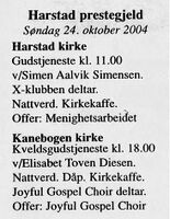 Harstad Tidende 22. oktober 2004.
