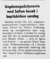 Eksempel på samvirke mellom baptister og metodister. Kunngjøring fra 16. februar 1980.