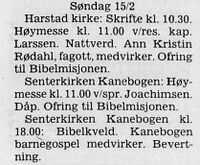 Harstad Tidende 12. februar 1987.