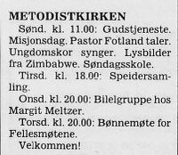 Kunngjøring i Harstad Tidende 1. februar 1986.