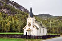 Vråliosvegen 470, Vrådal kyrkje frå 1886. Foto: Roy Olsen (2021).