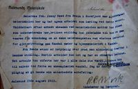 Jennys attest fra meieriskolen i Ålesund 1913 (Gårdsarkiv Kvamme/Jarl V. Erichsen)