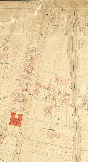 Utsnitt av reguleringskart fra 1878