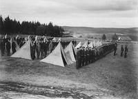 Teltleir på Lahaugmoen i 1904. Foto: Narve Skarpmoen