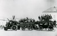 Landeveislokomotivet Herkules på Festningsplassen i Christiania før prøvedriften startet i Gudbrandsdalen 1871.