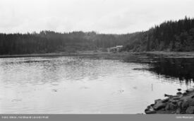 Vannet med Langlia bak før oppdemming. Foto: Ferdinand Lorentz Prall Elster/Oslo Museum (1910).
