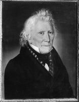 Far Lars. Portrett av kruttmester ved Ljansbruket, Lars Larsen Grimstad d.e. (1750-1831). Kunstner er Peter Petersen (1794–1858). Foto: Norsk portrettarkiv, Riksantikvaren.