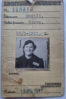 Legitimasjonskort - Olava Westli - 1941