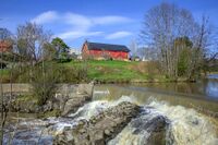 Parti fra Hæra på oversiden av Lekumfossen. Foto: Leif-Harald Ruud (2016)