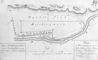 Dette kartet over Lerbergmoen fra 1839 er også ett av de eldste kartene som viser bebyggelsen på tettstedet Hougsund.