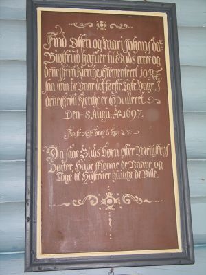 Lesjaskog kyrkje tavle1697.JPG