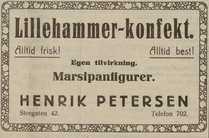 Lillehammer Konfekt annonse fra 1932.png
