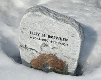 Lilly Bølviken, landets første kvinnelige høyesterettsdommer er gravlagt på Voksen kirkegård. Foto: Stig Rune Pedersen