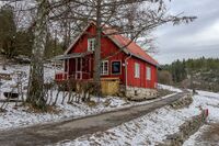 Den tidligere husmannsplassen Helleberget, hvor det i dag er kafé. Foto: Leif-Harald Ruud (2022).
