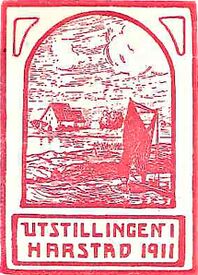 Utsnitt av logoen for Harstadutstillingen 1911