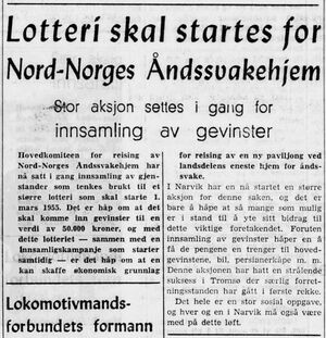 Lotteri for Nord-Norges åndssvakehjem i Fremover 25.01.1955.jpg