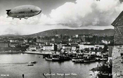 Luftskip over Oslo havn i 1920-årene.