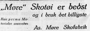 Møre Skofabrikk annonse Romsdals Amtstidende 1921-09-19.JPG