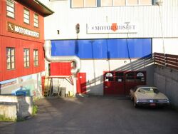 Motormuseets inngangsparti.