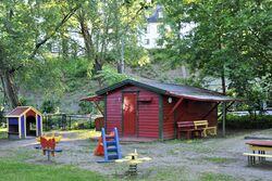 Madserud allé barnepark, Oslo gnr. 3/350 (uten adresse). Regulert til bevaring. Foto: Roy Olsen (2015).
