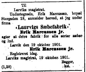 Marcussen i Kundgjørelsestidende 1901.jpg
