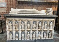 Margrete Valdemarsdatters sarkofag i høykoret i Roskilde domkirke. Foto: Stig Rune Pedersen (2023)