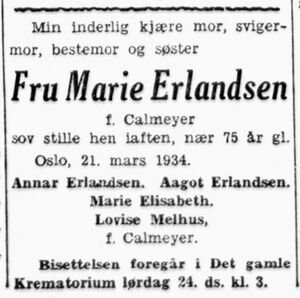 Marie Erlandsen dødsannonse 1934.jpg