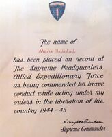 Diplom for tapper innsats fra Dwight D. Eisenhower. Foto: Svend Aage Madsen