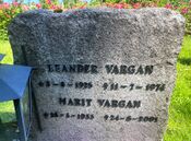 Gravminnet til ekteparet Leander Vargan og Marit Vargan. Foto: Stig Rune Pedersen