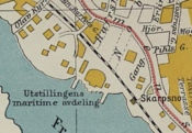 Samme kart av Ivar Refsdal over utstillingsområdet på Skarpsno