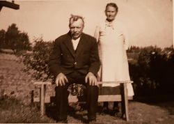 Mathilde og Karl Eriksen ca. 1950. Foto i privat eie.