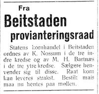 113. Melding fra Beitstaden provinteringsraad i Indhereds-Posten 9.11.1917.jpg