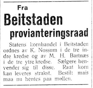 Melding fra Beitstaden provinteringsraad i Indhereds-Posten 9.11.1917.jpg