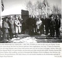 Femtiårsmarkering ved minnebautaen i Karasjok 1. mai 1995. Sverre Ruud helt til venstre.