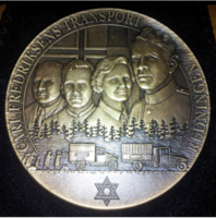 Minnemedalje for Carl Fredriksens Transport. Samlerhuset. Avers.