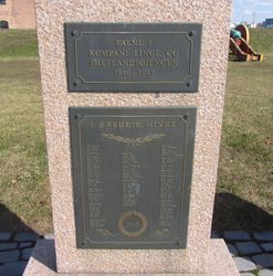 Minneplakett ved Akershus festning over falne fra Kompani Linge og Shetlandsgjengen. Foto: Stig Rune Pedersen