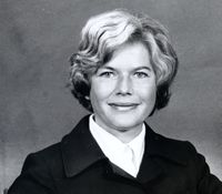 Mona Røkke, formann 1979–1985. Foto: Stortingets representantgalleri .