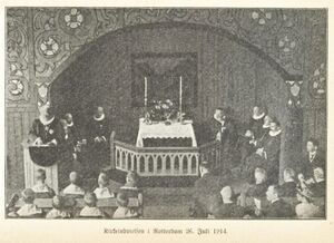 Motiv fra innvielsen av Sjømannskirken i Rotterdam juli 1914.jpg