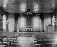 Interiøret i kapellet. Foto: Ukjent (1900–1940).